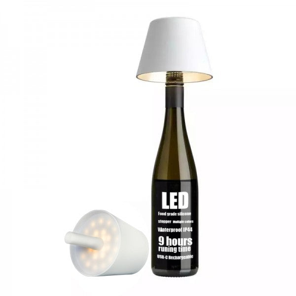 GlamLamp | Elegante LED-Flaschenlampe Weiß Decorique.de