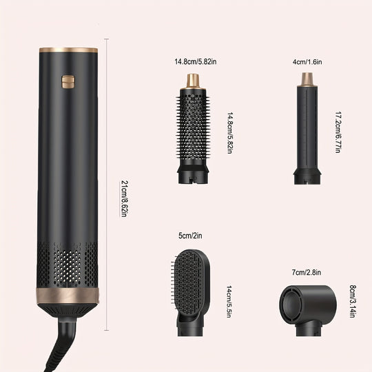 GlamWrap | 5-in-1 Warmluftbürste & Lockenstyler für nasses & trockenes Haar Decorique.de