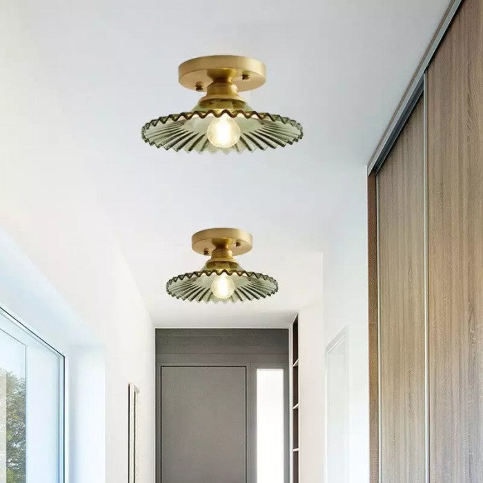 GlassBloom | Deckenleuchte – Vintage-Blütenblatt mit Klarglas-Design Decorique.de