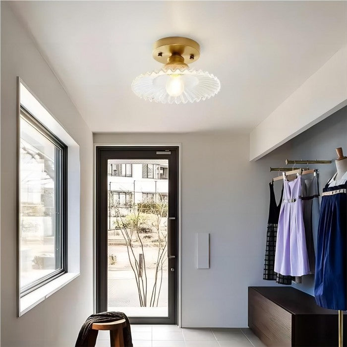 GlassBloom | Deckenleuchte – Vintage-Blütenblatt mit Klarglas-Design Decorique.de