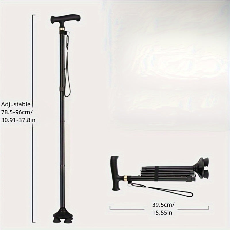 GlideGrip | 4-Fuß Gehstock – Faltbar, Stabil & Sicher im Alltag Decorique.de