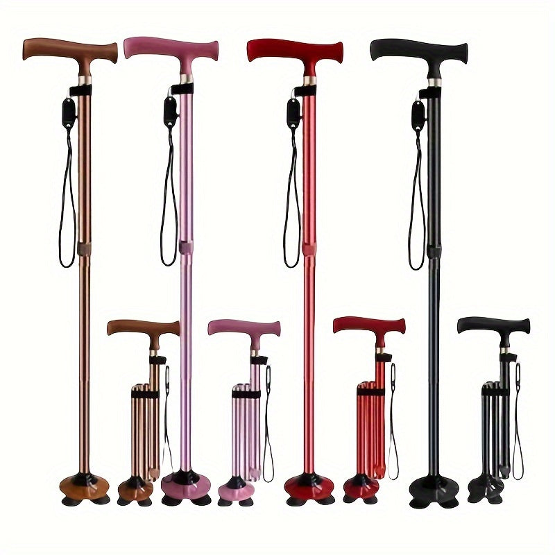 GlideGrip | 4-Fuß Gehstock – Faltbar, Stabil & Sicher im Alltag Decorique.de