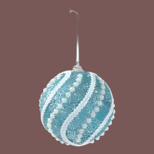 GlitterSphere | Zeitlose Weihnachtskugel-Dekoration Blau Decorique.de