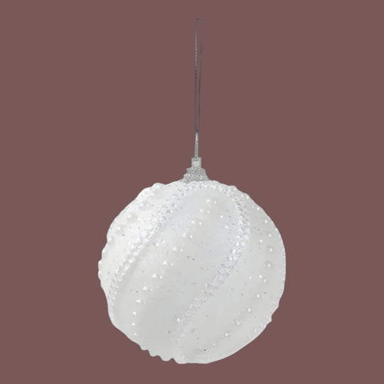 GlitterSphere | Zeitlose Weihnachtskugel-Dekoration Weiß Decorique.de