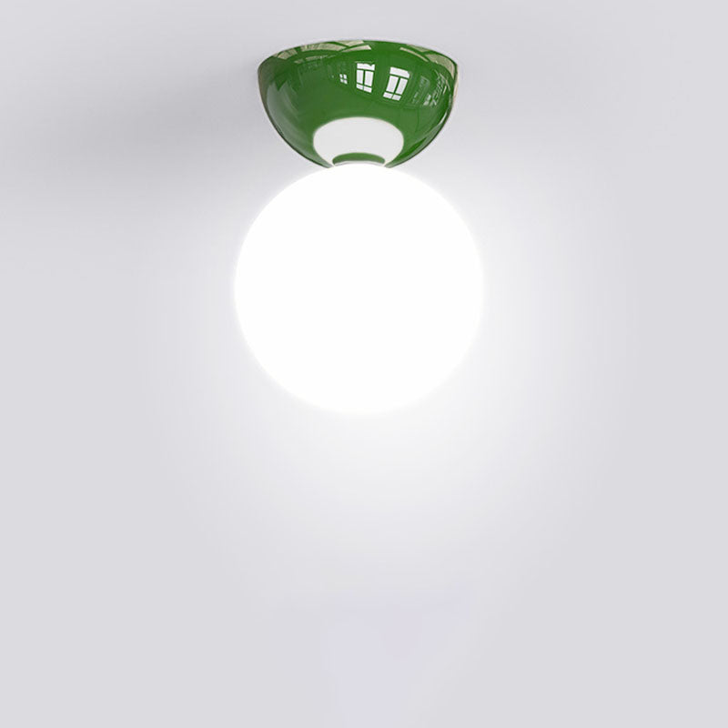 GloBello | Zeitlose Kugelleuchte aus Glas & Eisen Grün Decorique.de
