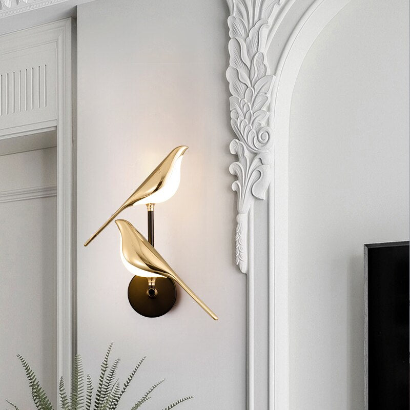 GlowFeather | Moderne LED-Vogel-Wandleuchte Decorique.de