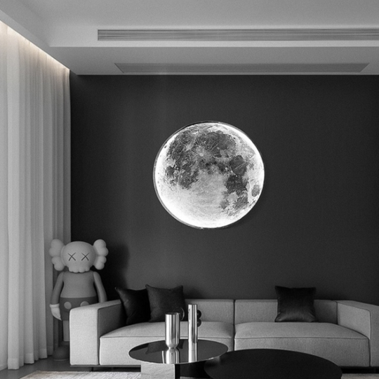 GlowMoon | Minimalistische Wandleuchte im Mond-Design Kühles Weiß Decorique.de