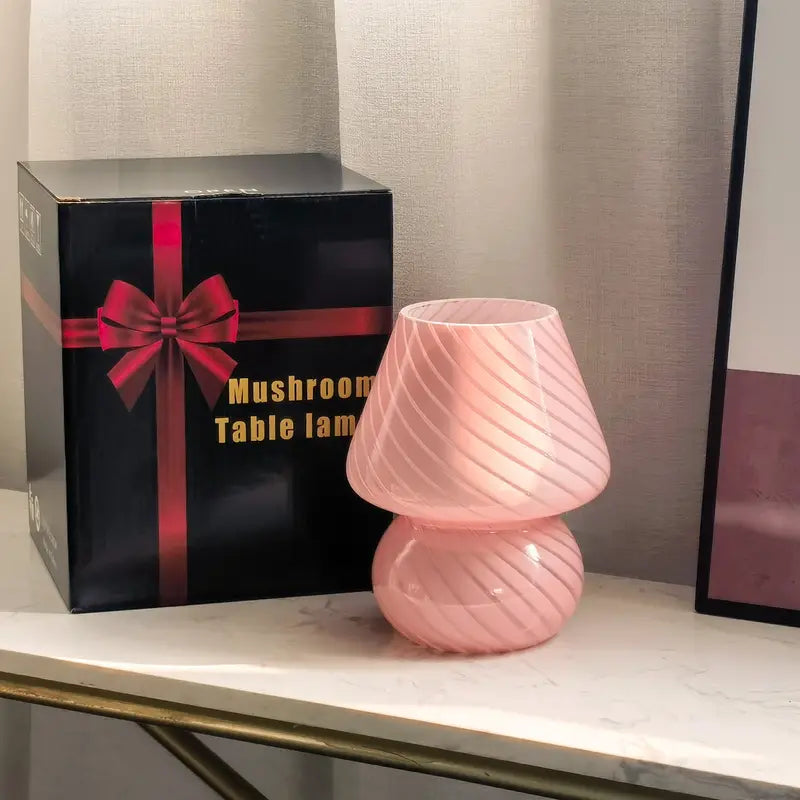 GlowMushroom | Kreative & Vintage Murano Pilzlampe Rosa Decorique.de