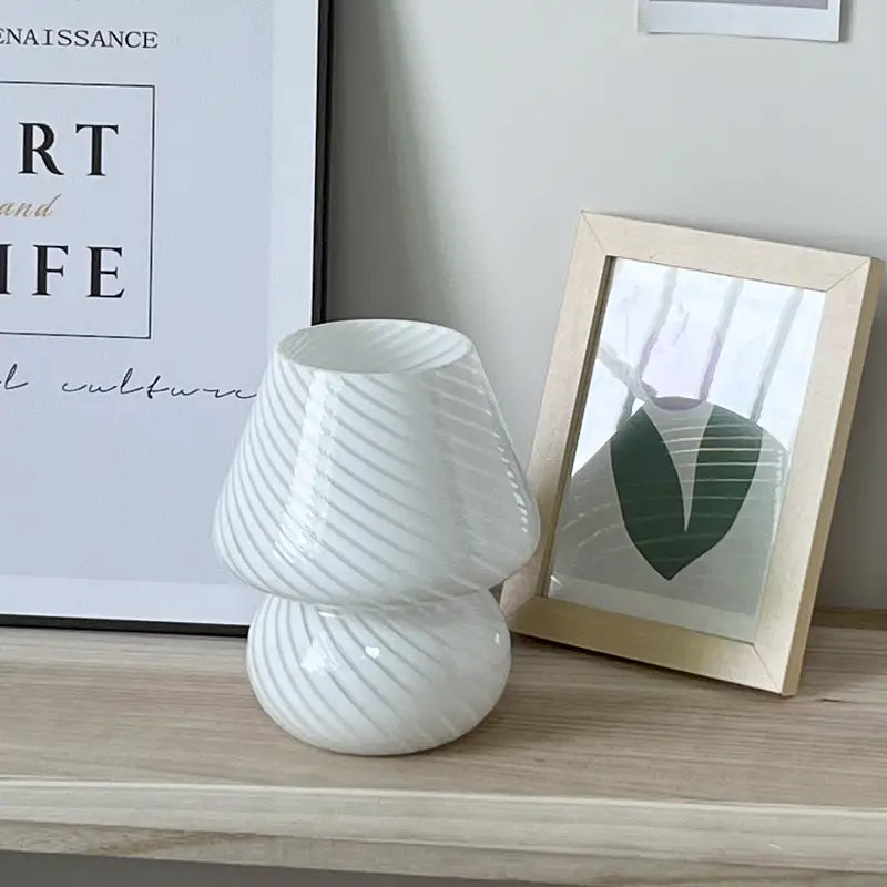 GlowMushroom | Kreative & Vintage Murano Pilzlampe Weiß Decorique.de