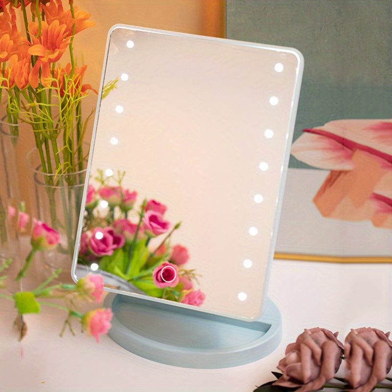 GlowPerfect | 16 LED Verstellbarer Make-up-Spiegel Blau Decorique.de