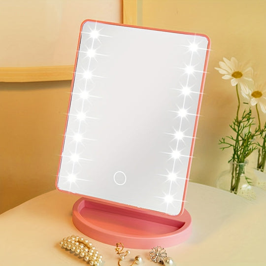 GlowPerfect | 16 LED Verstellbarer Make-up-Spiegel Rosa Decorique.de