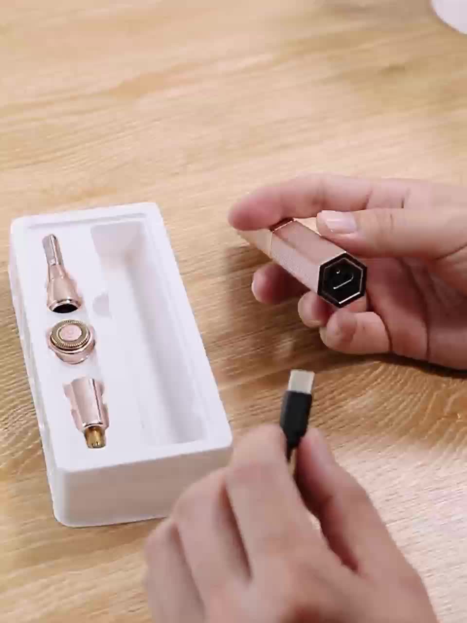 GlowSmooth | Damenrasierer - Schmerzfreier 4-in-1-Rasierer für Gesicht und Bikinizone Decorique.de