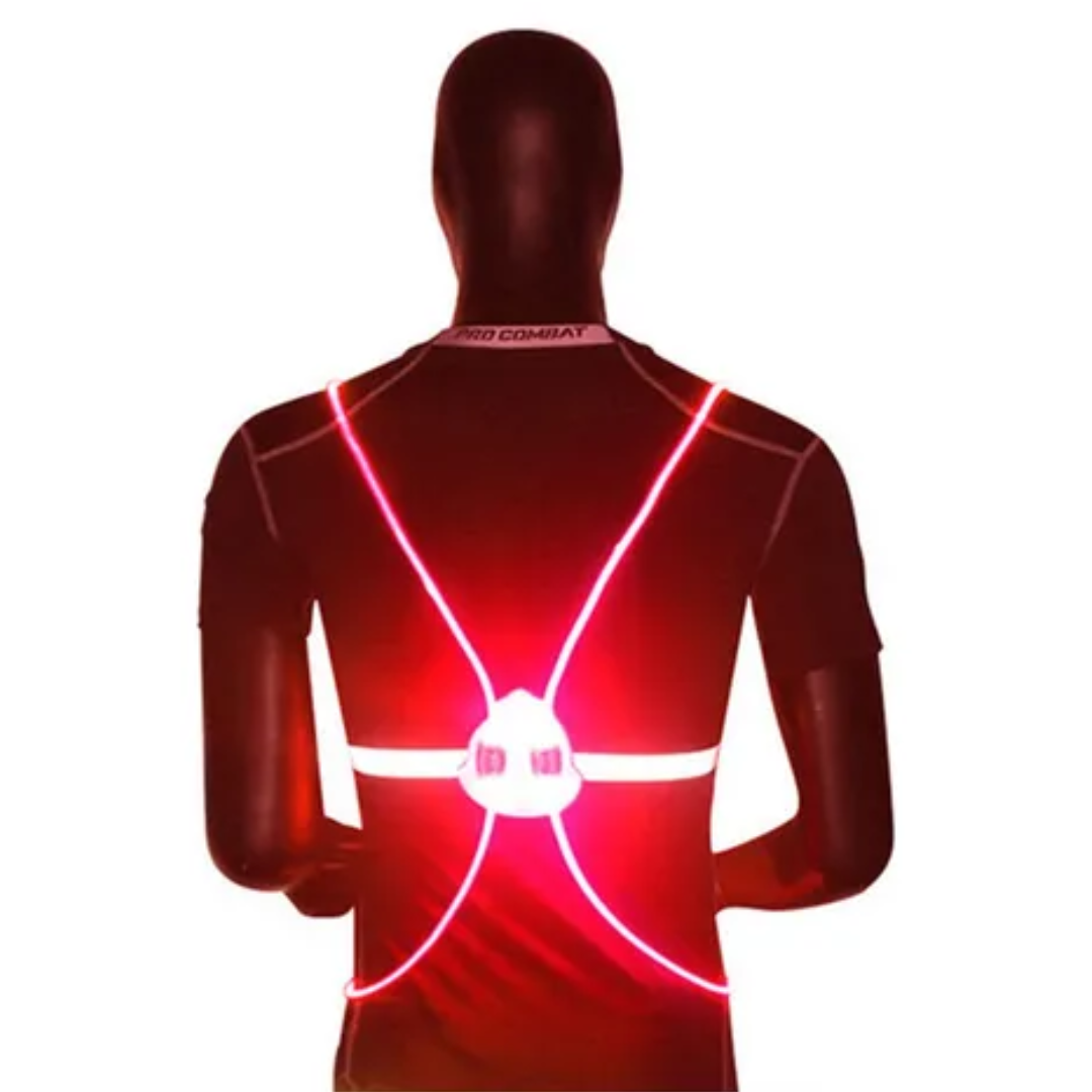 GlowVest | Laufweste – Wasserdichte Weste mit LED-Lichtern Rot Decorique.de