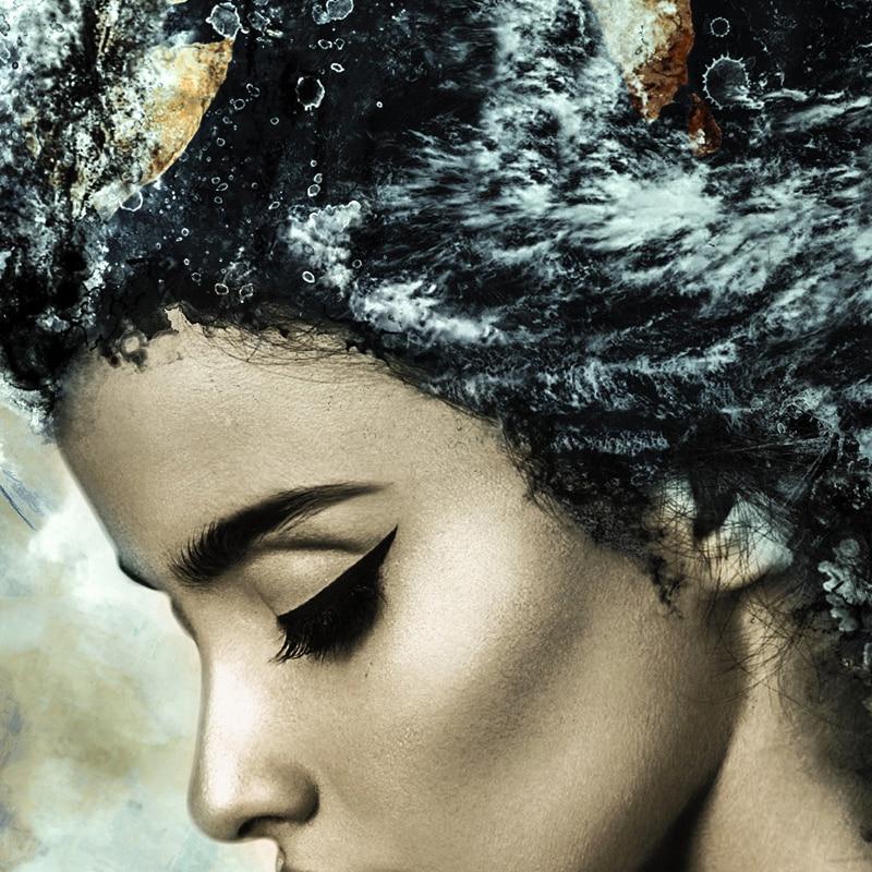 GoldenGaze | Abstraktes Mädchen Haar Wirbel Leinwand Decorique.de