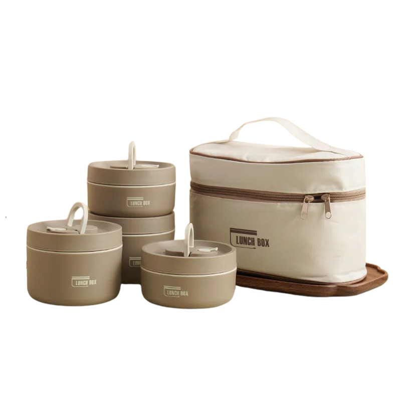 GourmetSafe | Isoliertes Edelstahl-Lunchbox-Set 4er-Pack Decorique.de