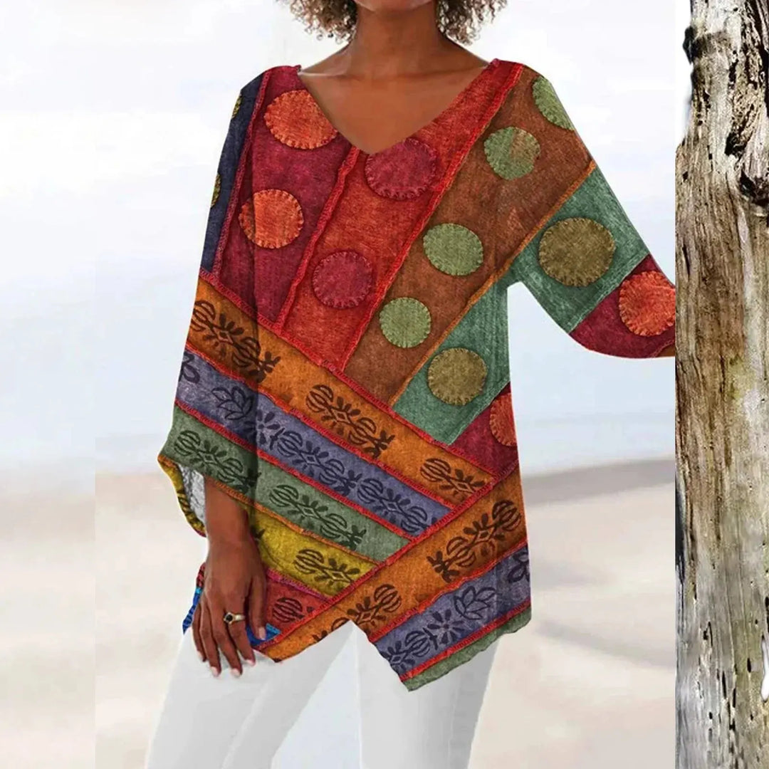 Grace | Elegantem Vintage-Oberteil | Damen Dunkelrot Decorique.de