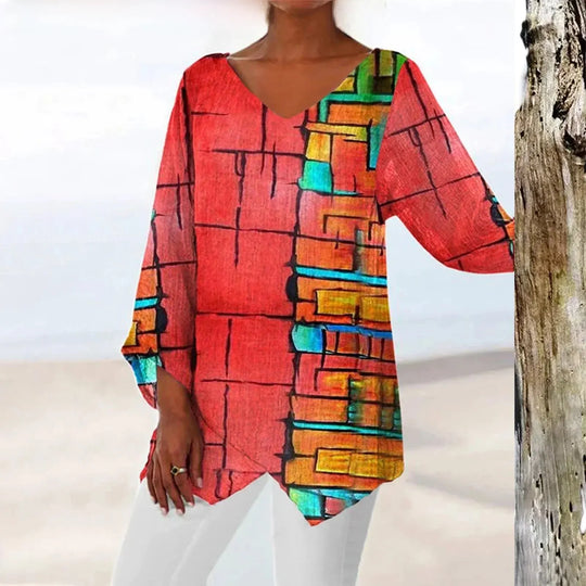 Grace | Elegantem Vintage-Oberteil | Damen Rot Decorique.de