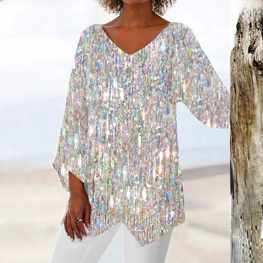 Grace | Elegantem Vintage-Oberteil | Damen Silber Decorique.de