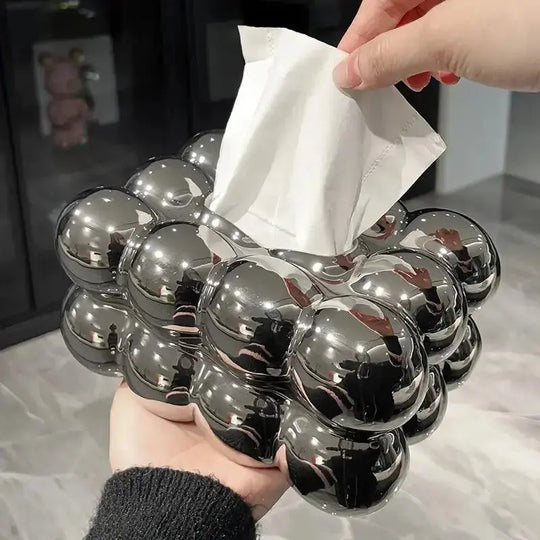 GraceBox | Eleganter Keramik-Taschentuchspender Silber Decorique.de