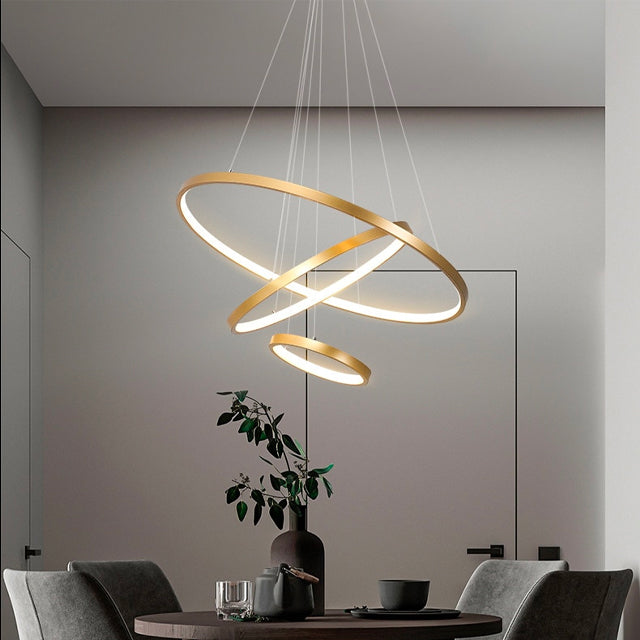 HaloForm | Elegante LED-Deckenleuchte mit 3 Ringen Gold 60-40-20CM Decorique.de