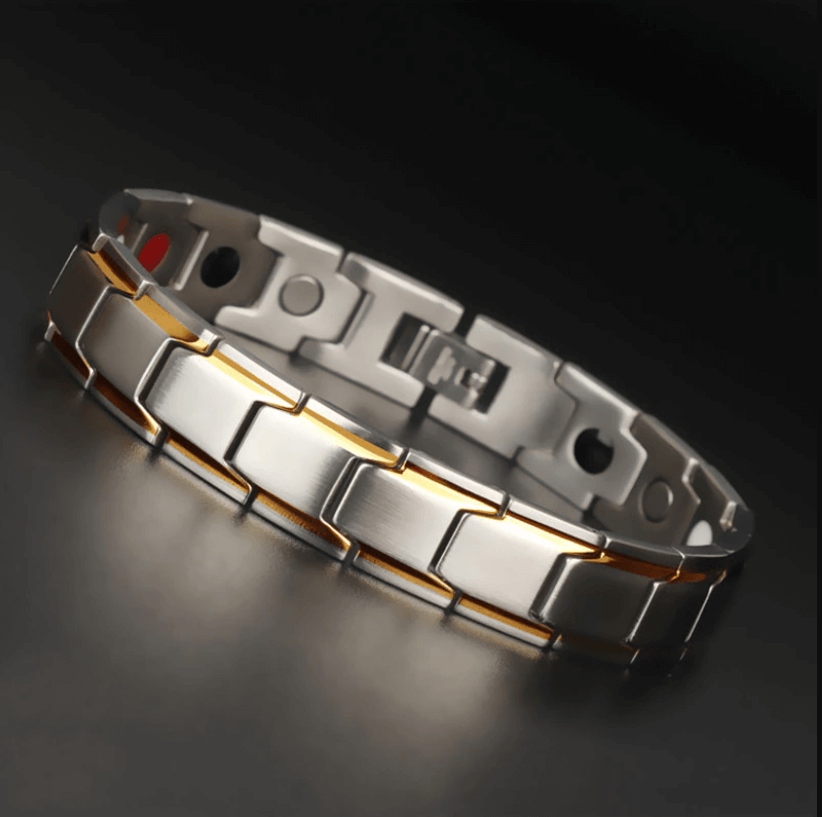 HealthMag Band | Magnetisches Gesundheitsarmband für Wohlbefinden Silber-Gold Decorique.de