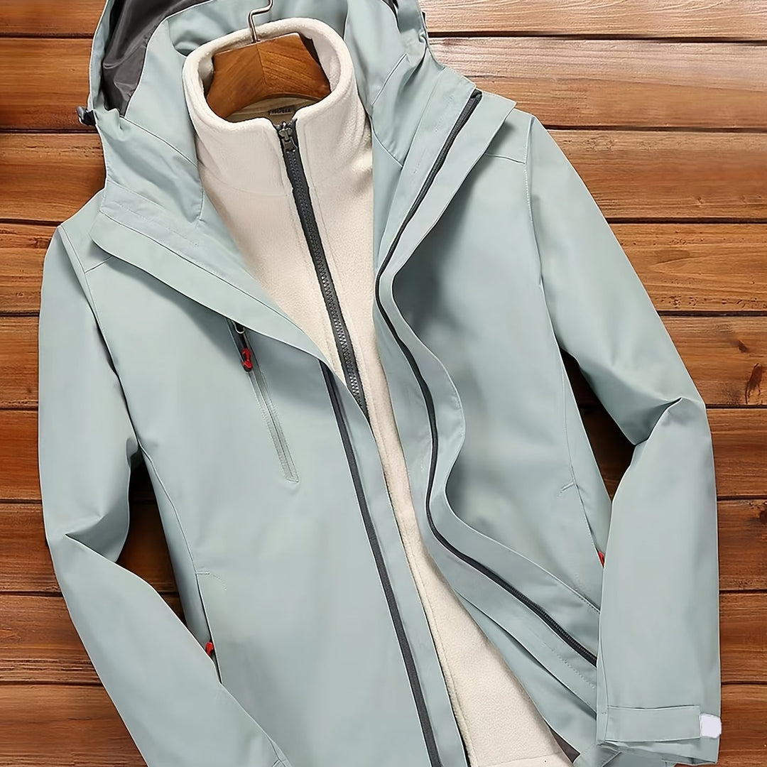 Helga | 3-in-1 Damen Skijacke – Abnehmbare Innenjacke Hellgrün Decorique.de