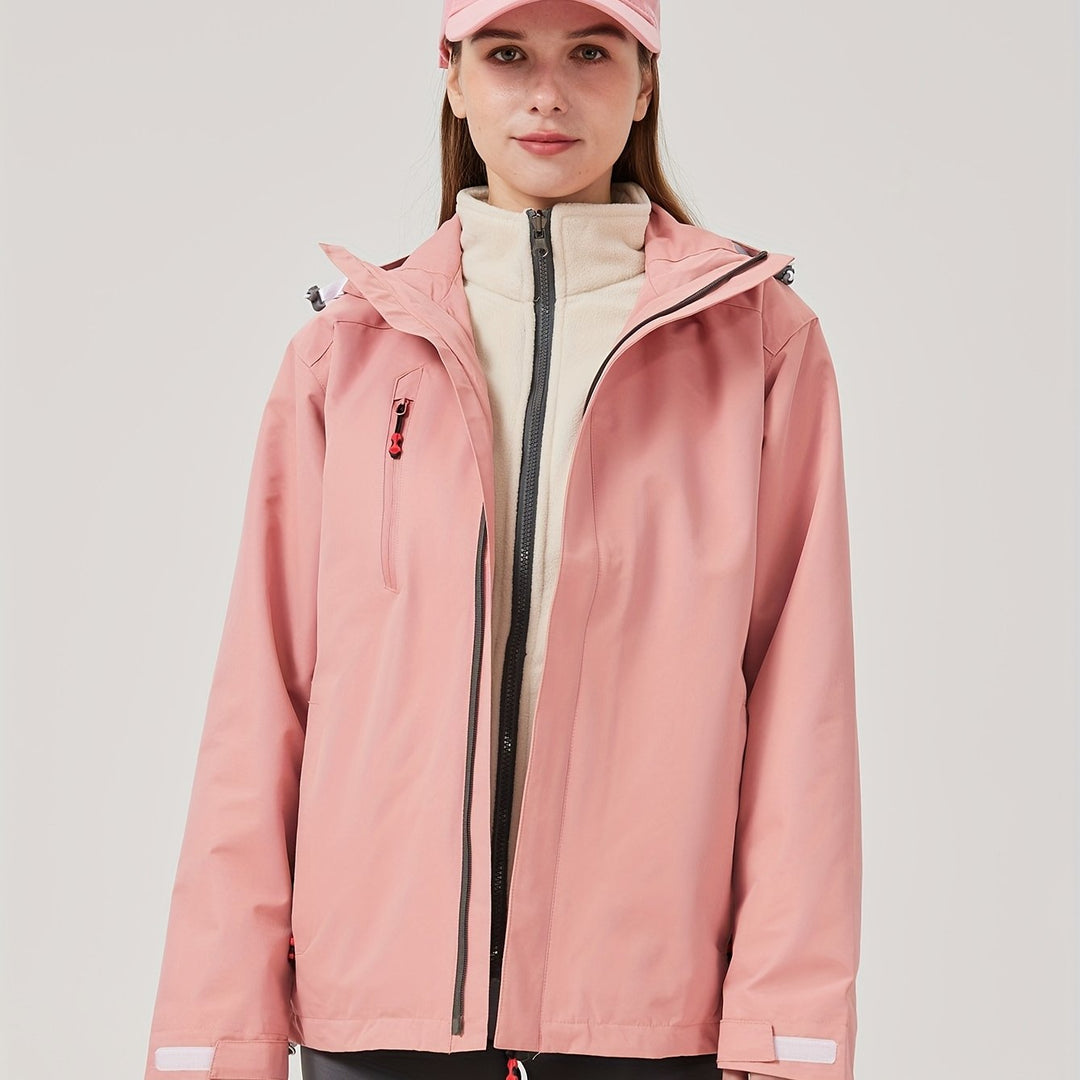 Helga | 3-in-1 Damen Skijacke – Abnehmbare Innenjacke Rosa Decorique.de