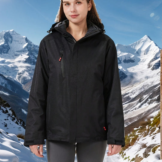 Helga | 3-in-1 Damen Skijacke – Abnehmbare Innenjacke Schwarz Decorique.de