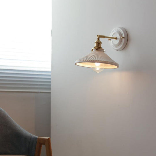 HikariBrass | Vintage Wandleuchte aus Keramik & Kupfer Decorique.de