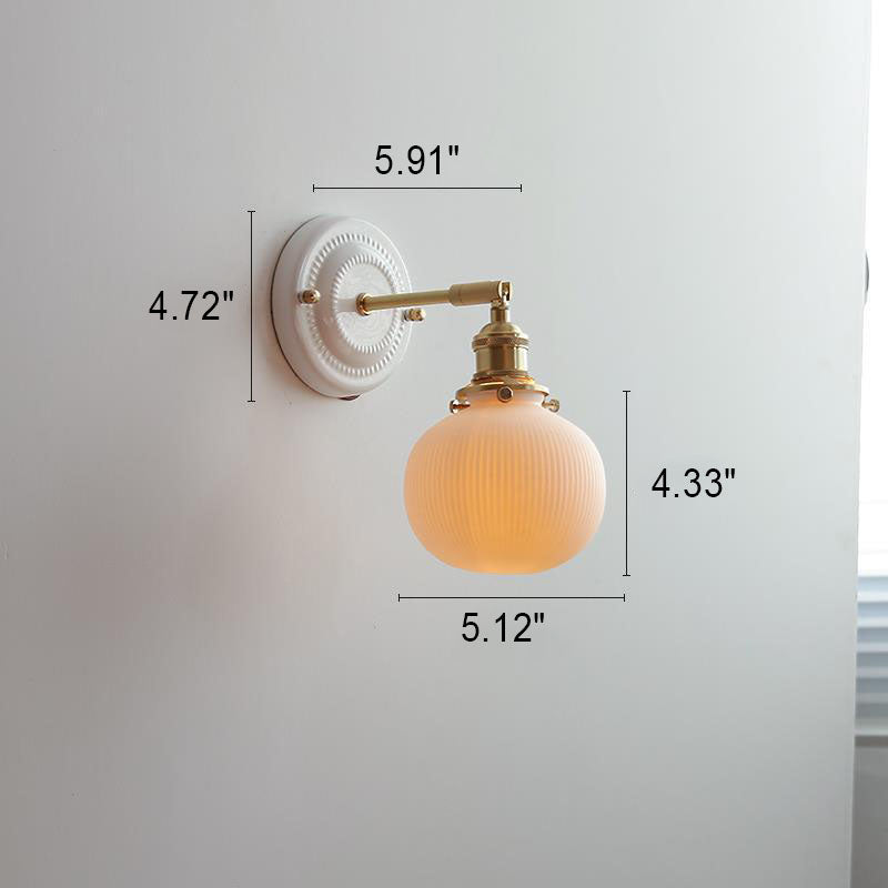 HikariBrass | Vintage Wandleuchte aus Keramik & Kupfer Decorique.de