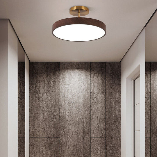 HikariForm | Runde Deckenleuchte im Zen-Minimalismus 50cm Walnuss Decorique.de