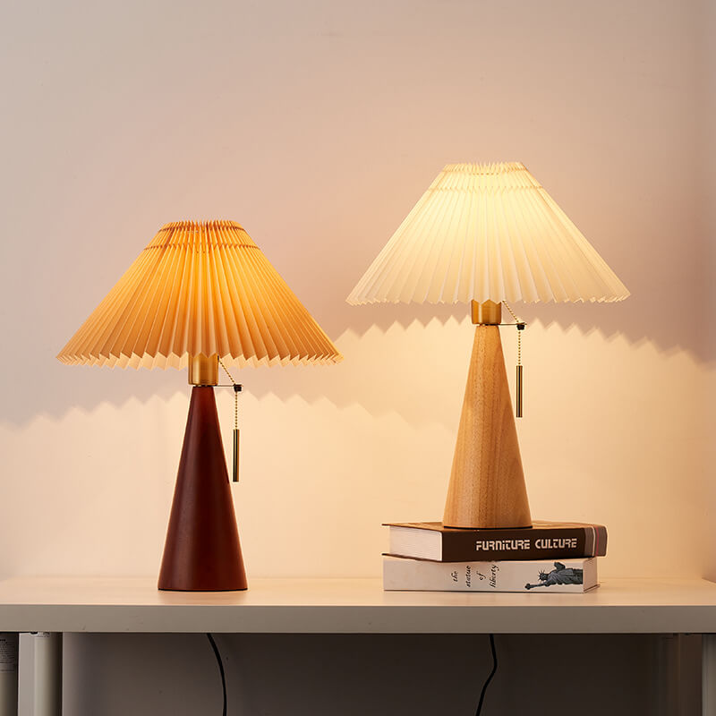 HikariGlow | Vintage Stofflampe im Zen-Stil 3 Farben wechselbar (Warm Neutral Weiß) Walnuss 230V Decorique.de