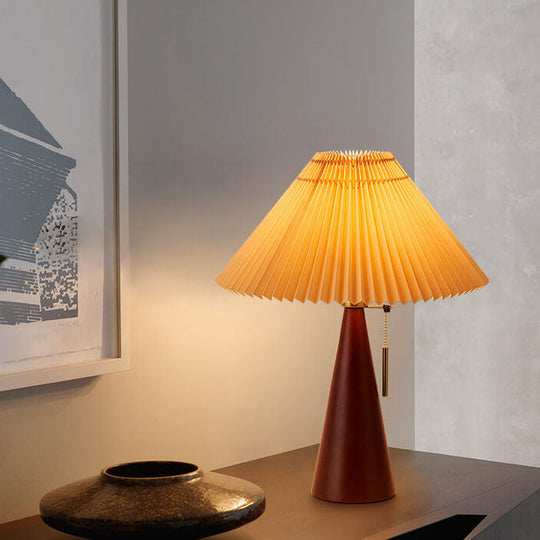HikariGlow | Vintage Stofflampe im Zen-Stil Warmes Licht (3000K) Walnuss 230V Decorique.de