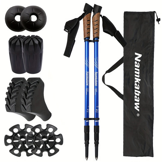 HikeLite | Trekkingstöcke 2er-Set – Ultraleicht & Verstellbar Blau 2 Stück Decorique.de