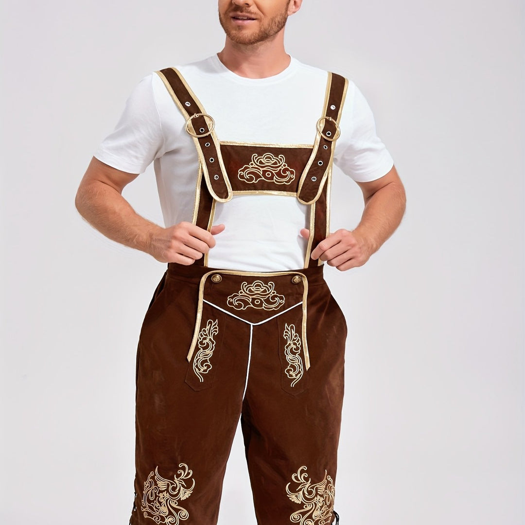 Hirschwald | Herren-Trachtenhose – Bestickte Kniebundhose Hellbraun-1 Decorique.de