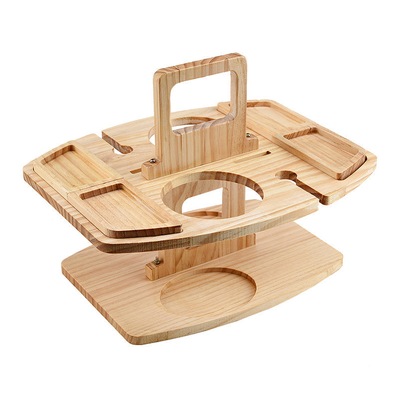 WineNest | Tragbarer Holz-Picknick-Weintisch