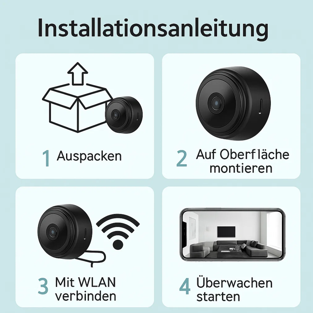 HomeSight | Mini WiFi Kamera 1080P HD Nachtsicht Überwachungskamera Decorique.de