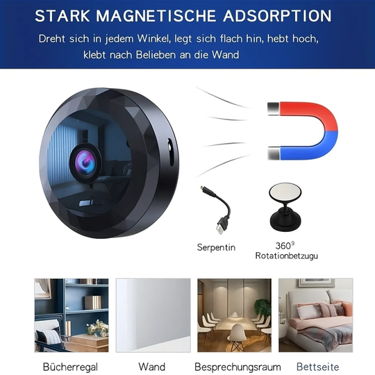 HomeWatch | Magnetische Mini-Überwachungskamera mit App-Steuerung Decorique.de