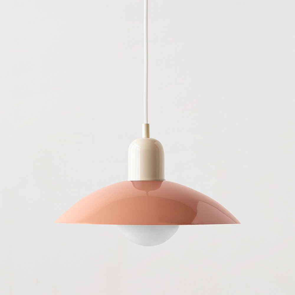 HueDrop | Macaron Bauhaus Pendelleuchte Rosa Weiß Decorique.de