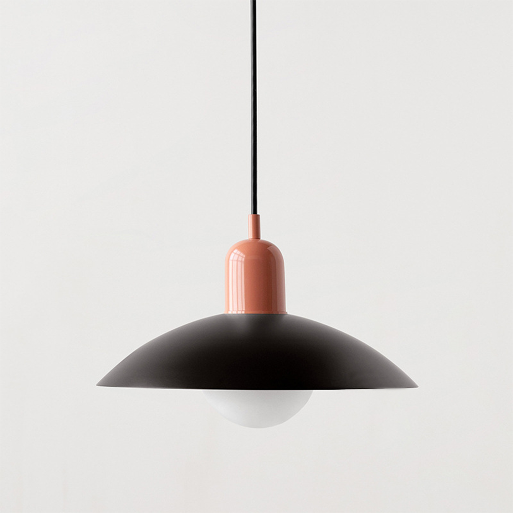 HueDrop | Macaron Bauhaus Pendelleuchte Schwarz Rosa Decorique.de