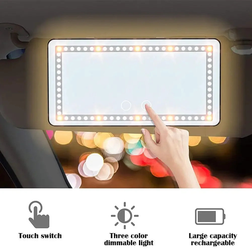 GlamVisor | Universal LED Make-up Spiegel für das Auto.