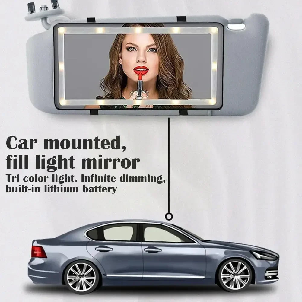 GlamVisor | Universal LED Make-up Spiegel für das Auto.