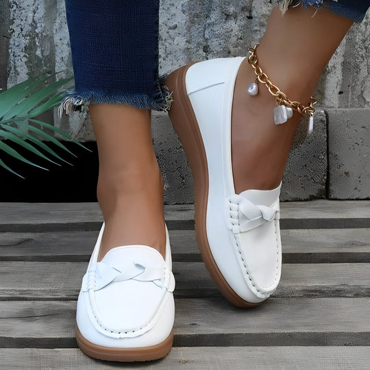 UrbanSole | Damenturnschuhe Weiches Leder Slip-On Sneakers Bequeme Loafer Schuhe