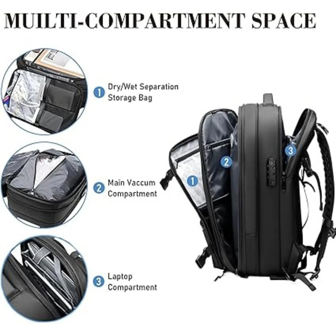 PackForm | Strukturierter 60L Kompressions-Rucksack für Reisen & Alltag
