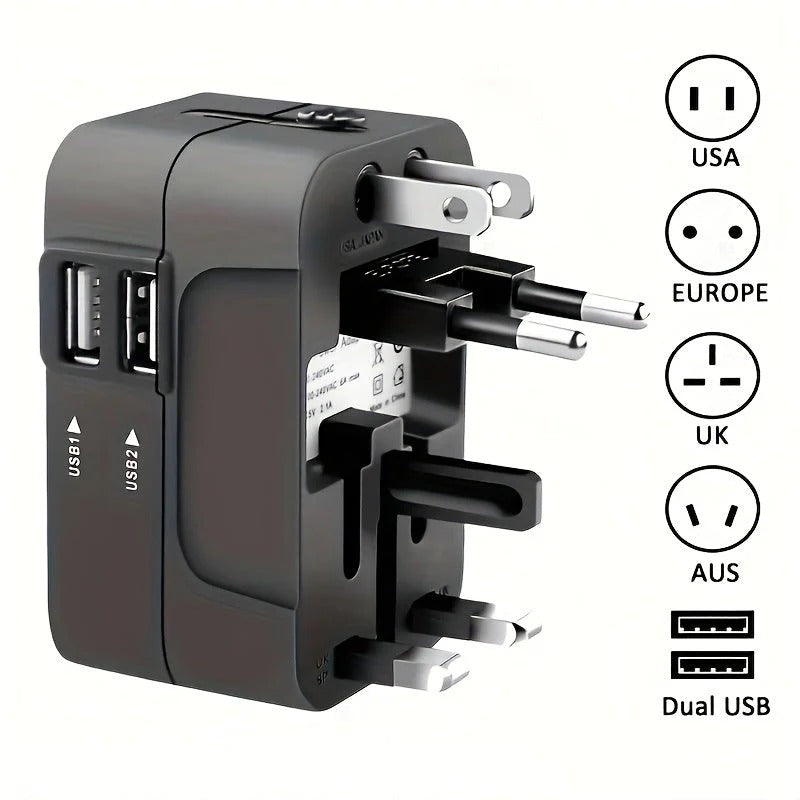 TravelPlug | Weltweiter Reiseadapter mit dualen USB-Ladeanschlüssen