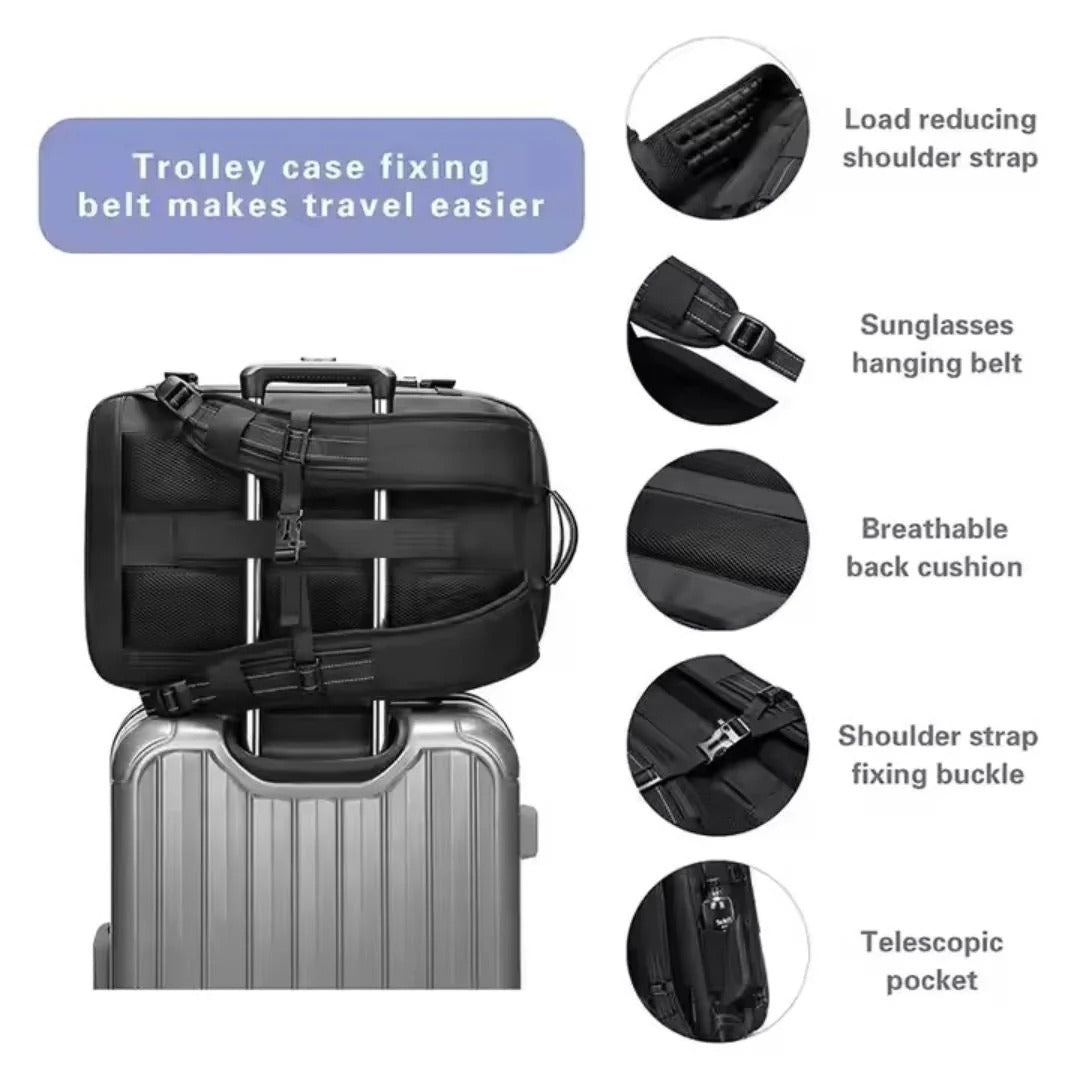 PackForm | Strukturierter 60L Kompressions-Rucksack für Reisen & Alltag