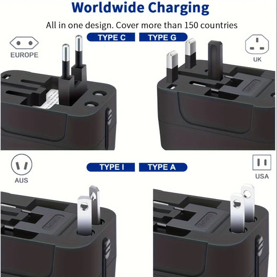 TravelPlug | Weltweiter Reiseadapter mit dualen USB-Ladeanschlüssen