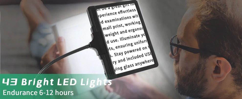 ViewBright | Vollseiten-Vergrößerungsglas mit LED-Licht