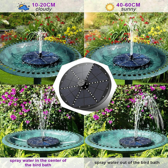 ZenSplash | Solarbrunnen mit 60 LED-Lichtern