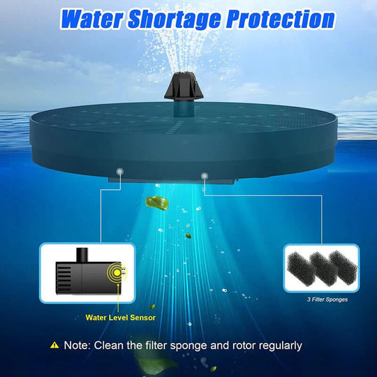 ZenSplash | Solarbrunnen mit 60 LED-Lichtern